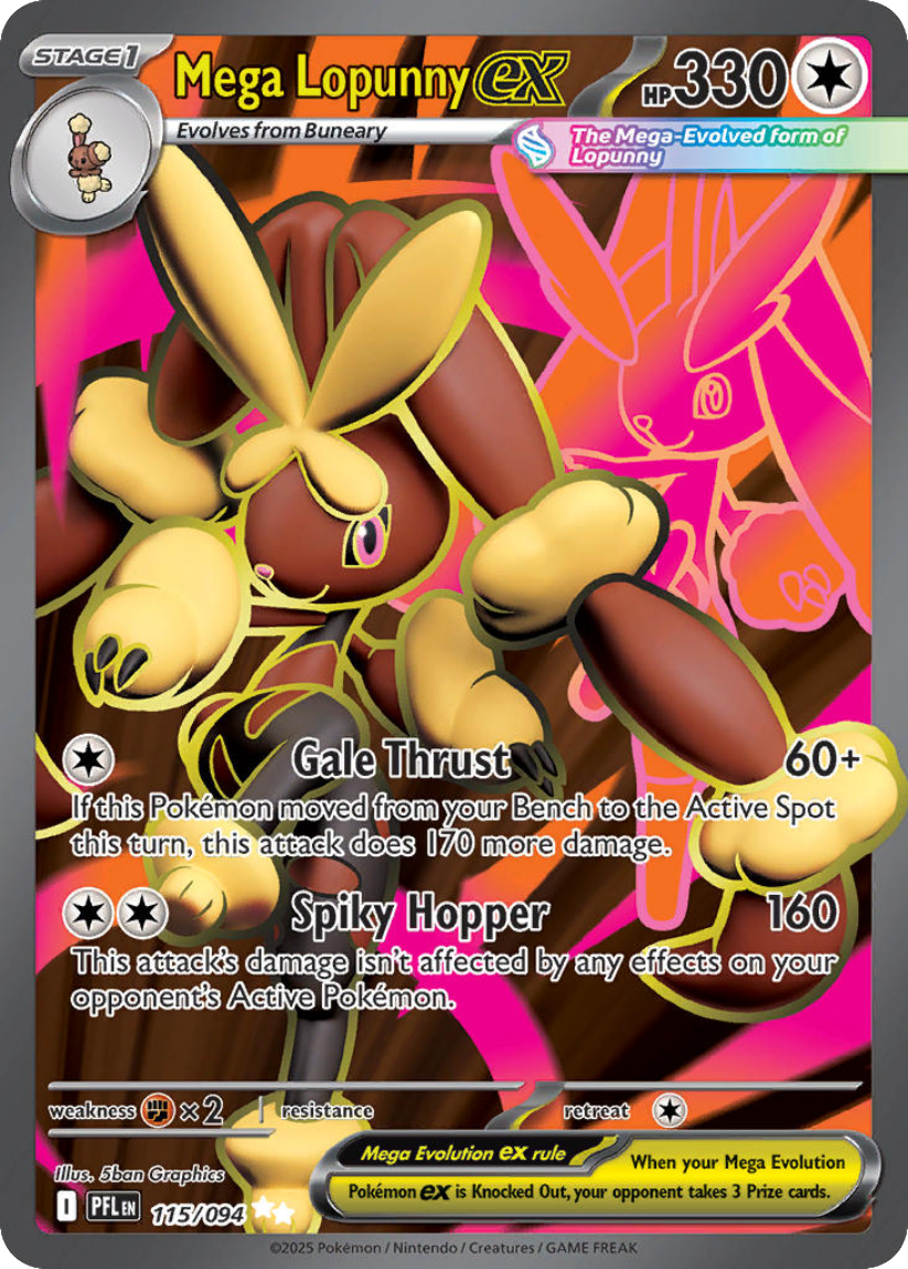 Mega Lopunny ex - PFL 115/094 (Ultra Rare) English Phantasmal Flames 2025