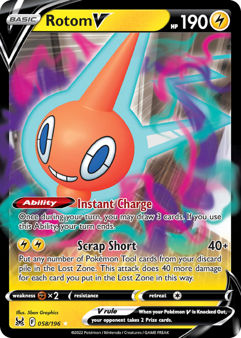 Rotom V - LOR 058/196 (Ultra Rare) English Lost Origin 2022