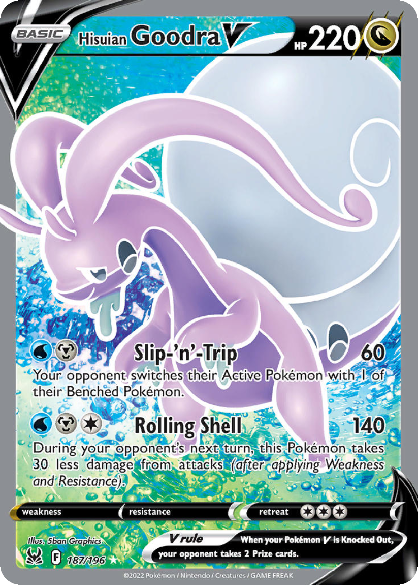 Hisuian Goodra V - LOR 187/196 (Ultra Rare) English Lost Origin 2022