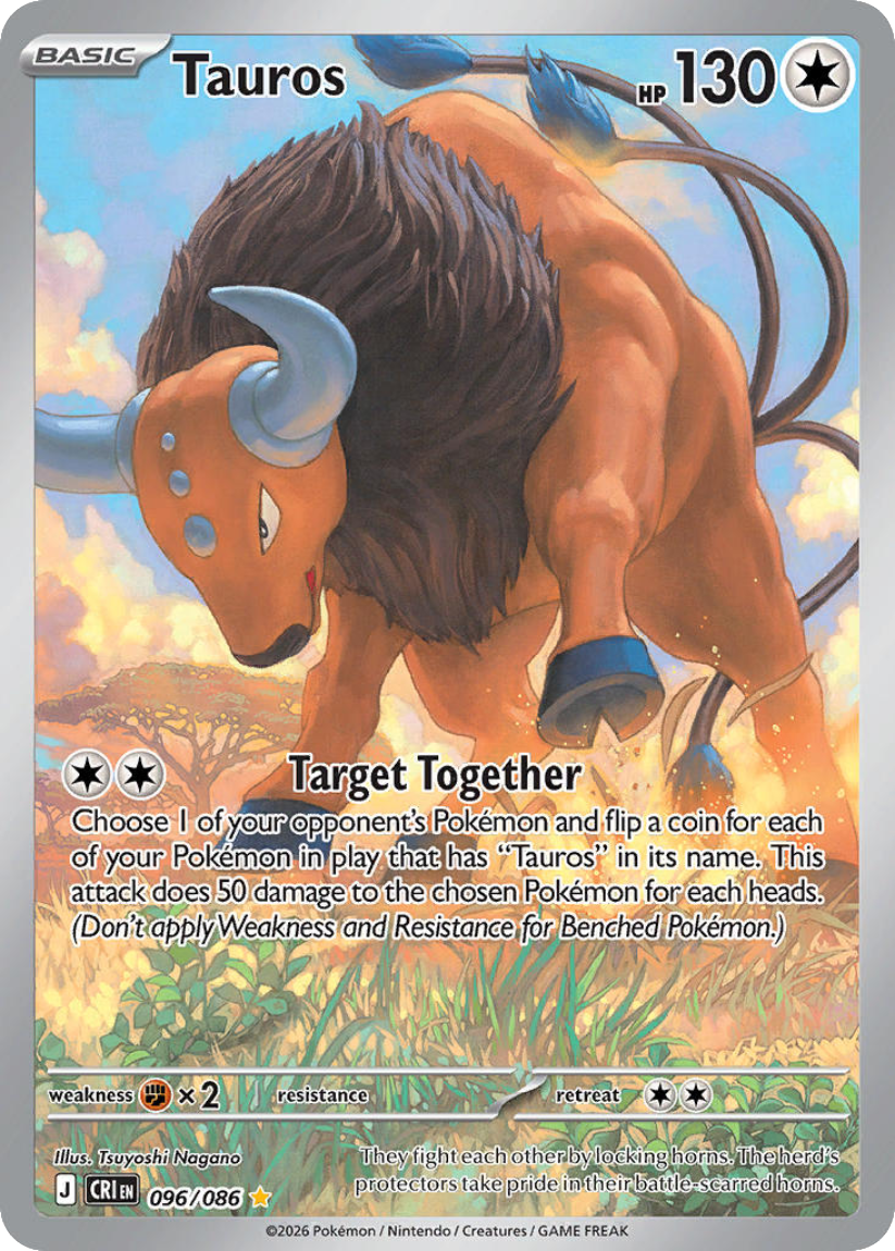 Tauros - CRI 096/086 (Illustration Rare) English Chaos Rising 2026
