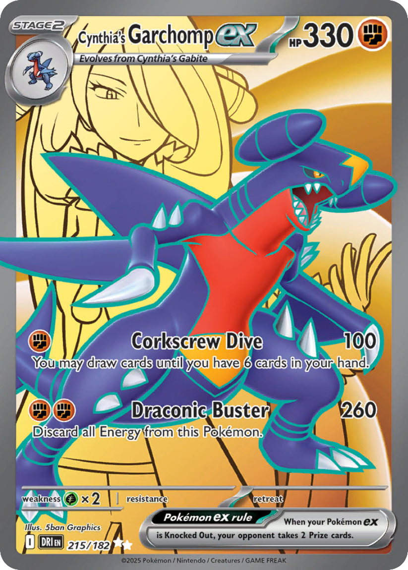 Cynthia’s Garchomp ex - DRI 215/182 (Ultra Rare) English Destined Rivals 2025