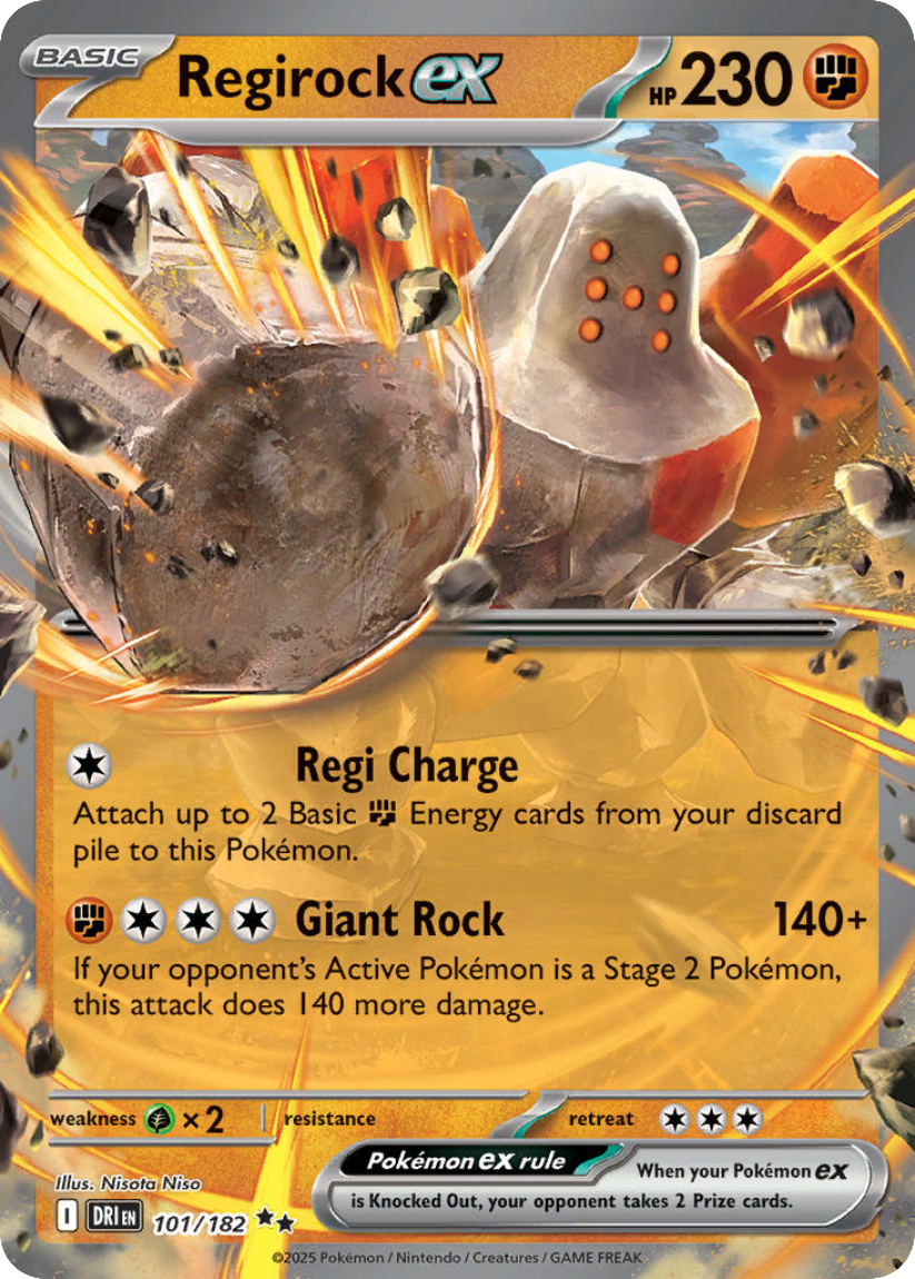 Regirock ex - DRI 101/182 (Double Rare) English Destined Rivals 2025