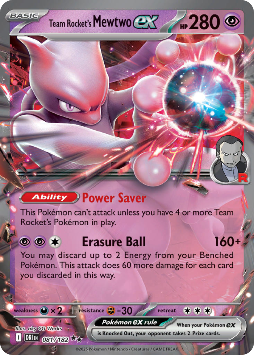 Team Rocket’s Mewtwo ex - DRI 081/182 (Double Rare) English Destined Rivals 2025