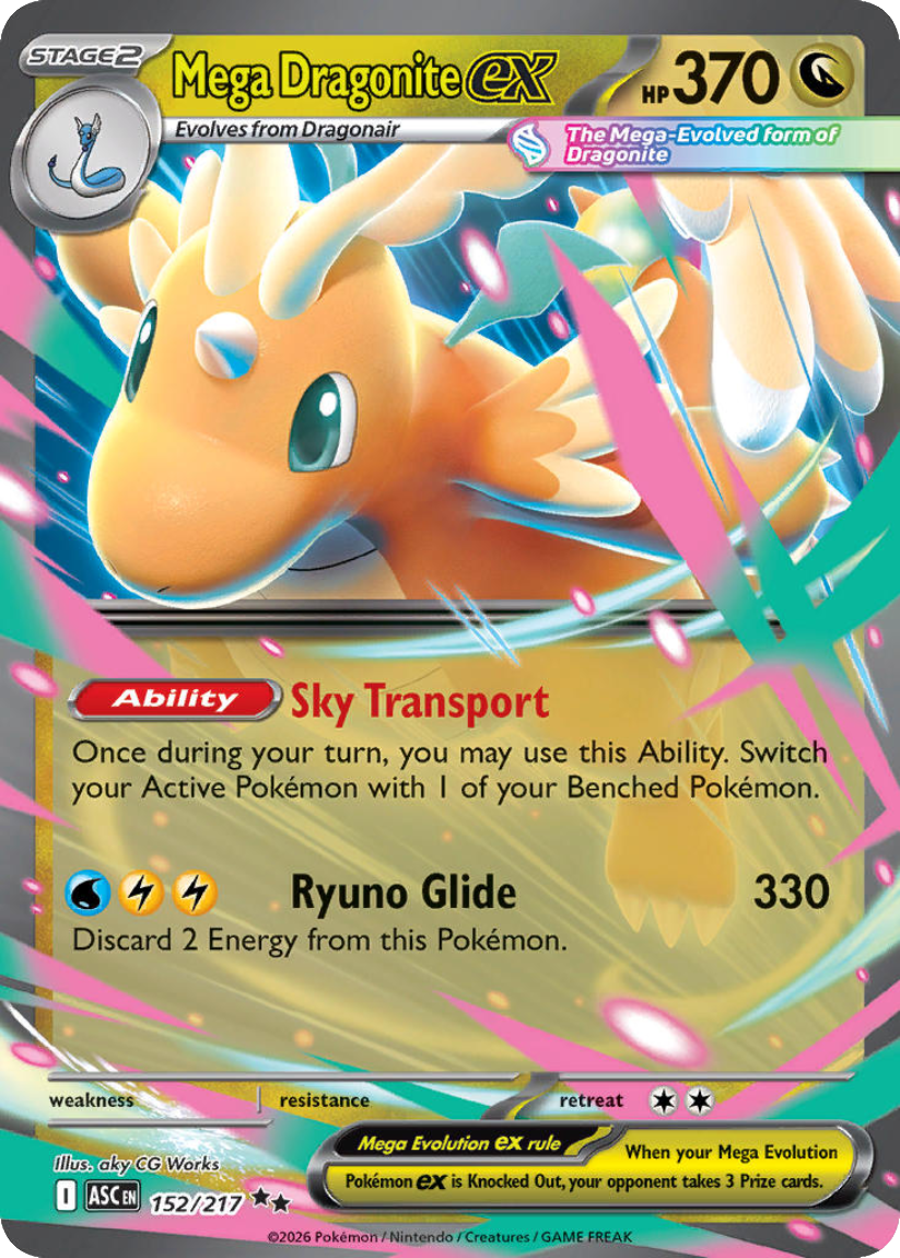 Mega Dragonite ex - ASC 152/217 (Double Rare) English Ascended Heroes 2026