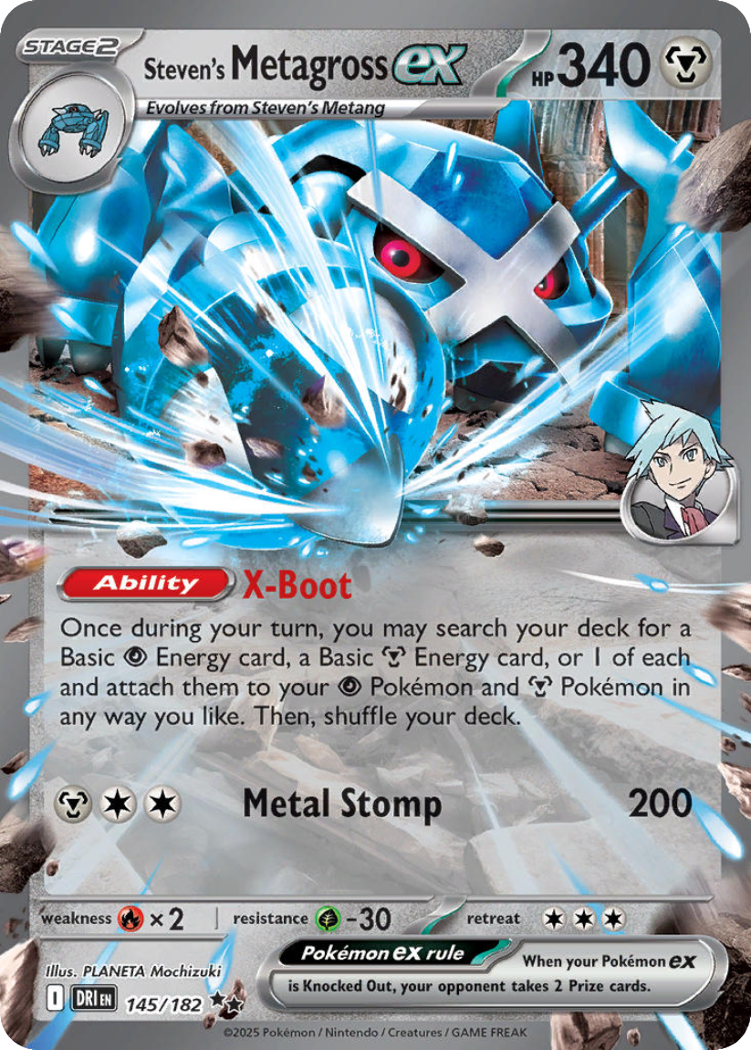 Steven’s Metagross ex - DRI 145/182 (Double Rare) English Destined Rivals 2025