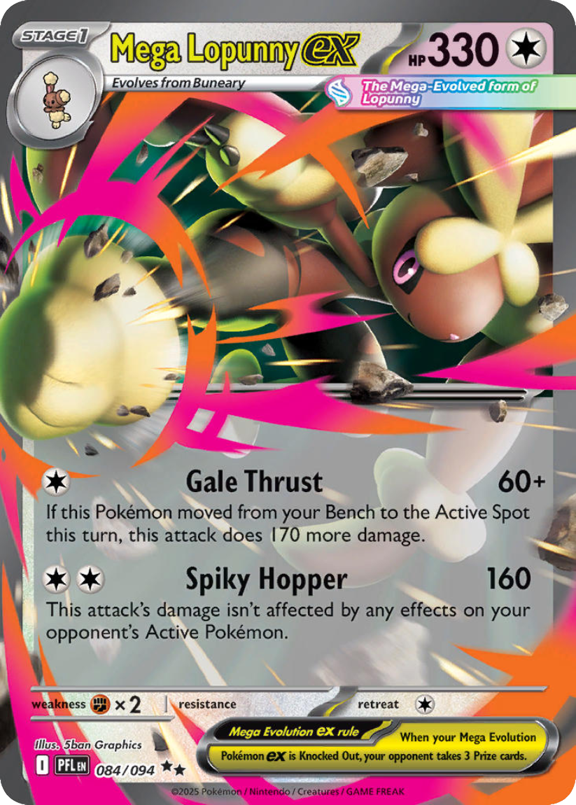 Mega Lopunny ex - PFL 084/094 (Double Rare) English Phantasmal Flames 2025