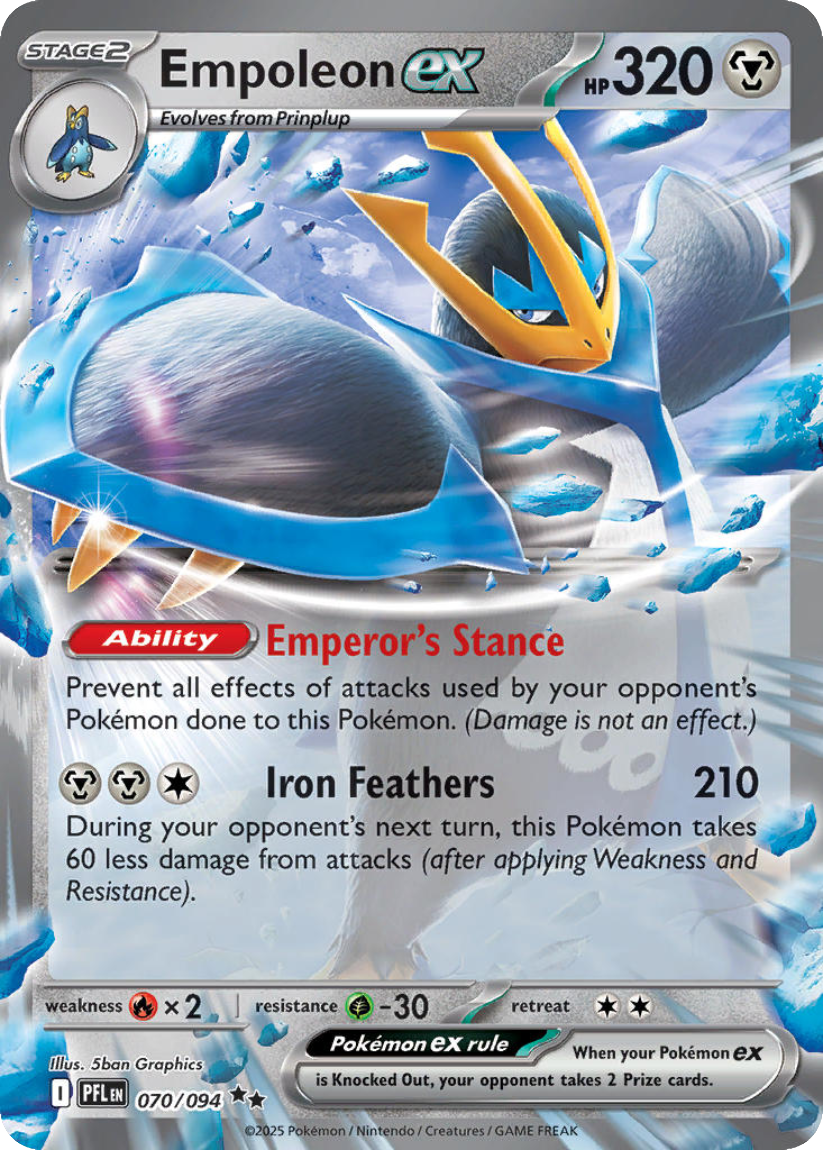 Empoleon ex - PFL 070/094 (Double Rare) English Phantasmal Flames 2025