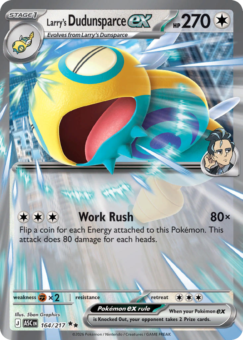 Larry’s Dudunsparce ex - ASC 164/217 (Double Rare) English Ascended Heroes 2026