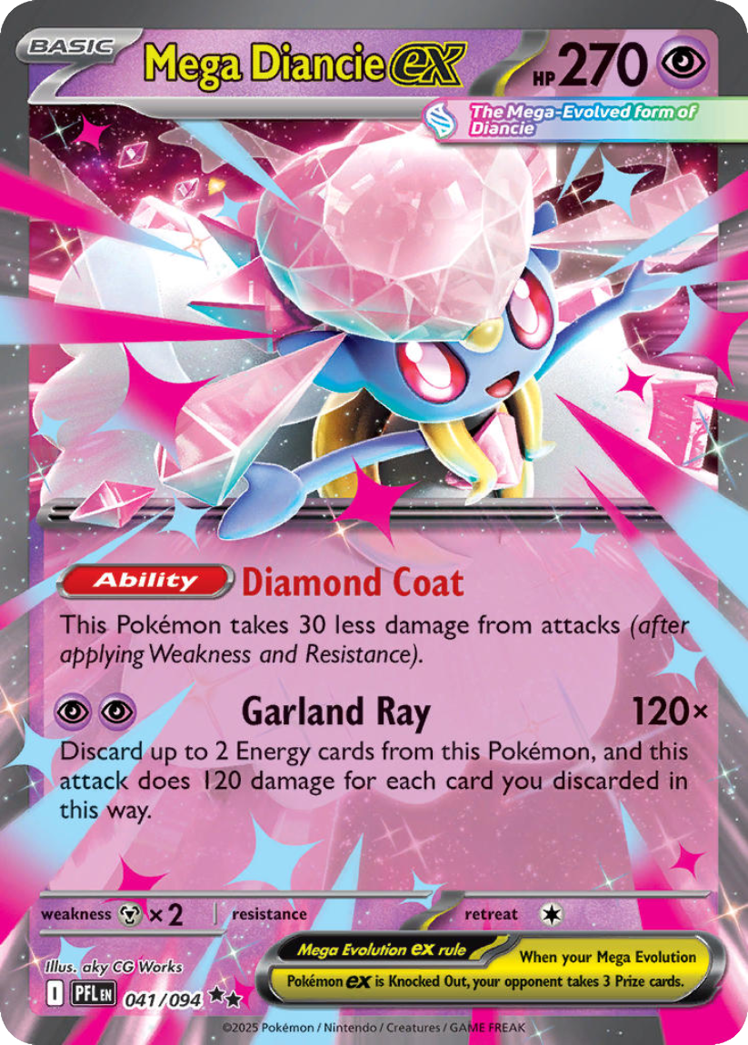 Mega Diancie ex - PFL 041/094 (Double Rare) English Phantasmal Flames 2025