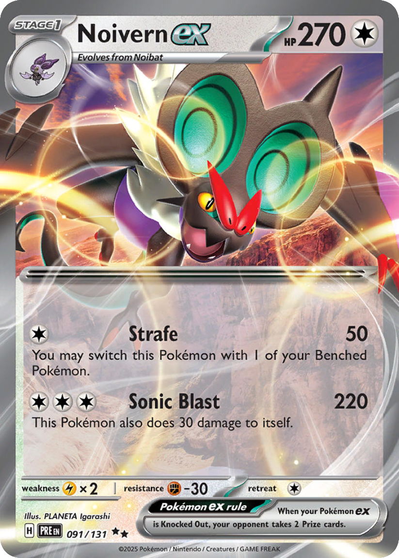 Noivern ex - PRE 091/131 (Double Rare) English Prismatic Evolutions 2025
