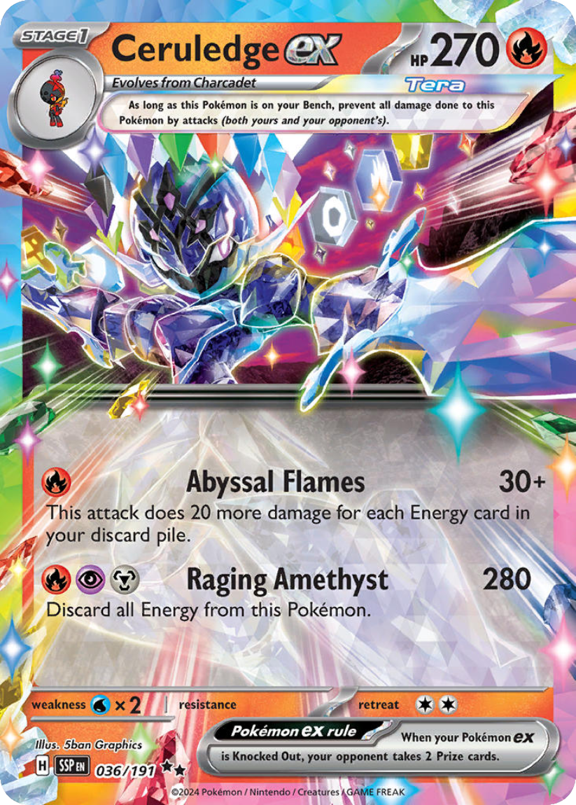 Ceruledge ex - SSP 036/191 (Double Rare) English Surging Sparks 2024