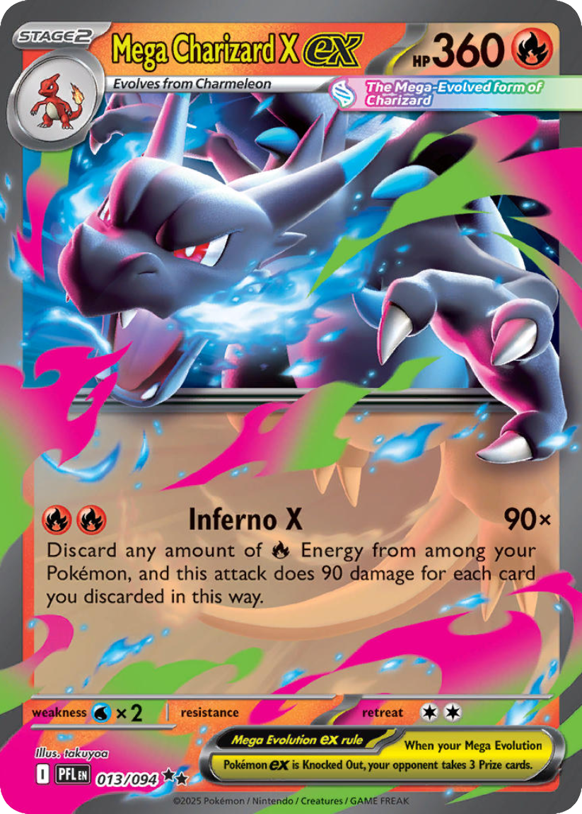 Mega Charizard X ex - PFL 013/094 (Double Rare) English Phantasmal Flames 2025
