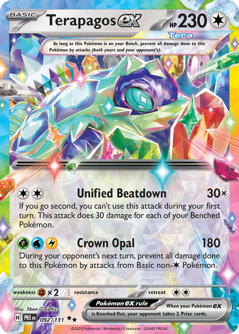 Terapagos ex - PRE 092/131 (Double Rare) English Prismatic Evolutions 2025