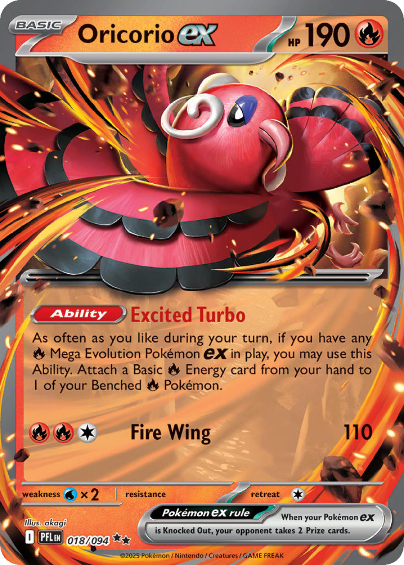 Oricorio ex - PFL 018/094 (Double Rare) English Phantasmal Flames 2025