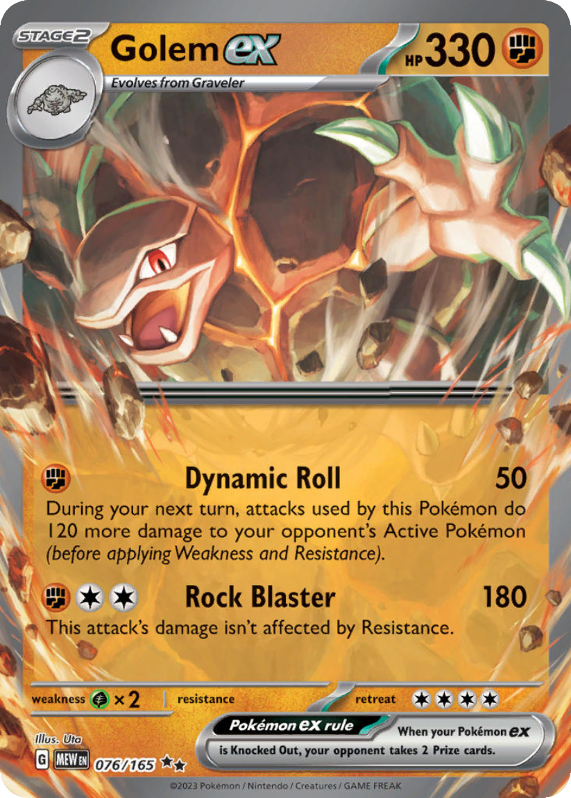 Golem ex - MEW 076/165 (Double Rare) English Scarlet & Violet 151 2023