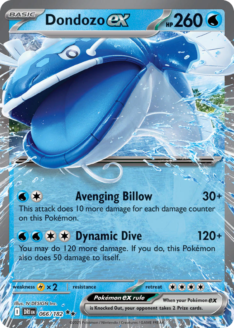 Dondozo ex - DRI 066/182 (Double Rare) English Destined Rivals 2025