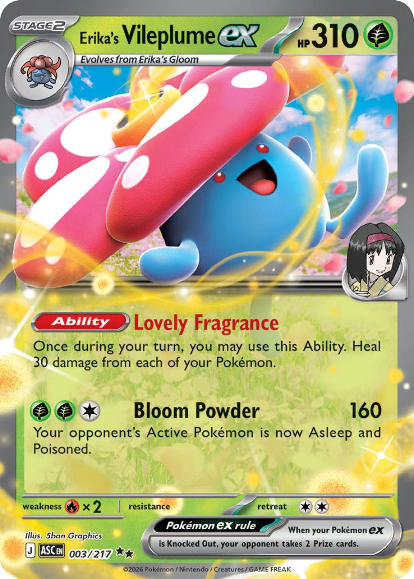 Erika’s Vileplume ex - ASC 003/217 (Double Rare) English Ascended Heroes 2026