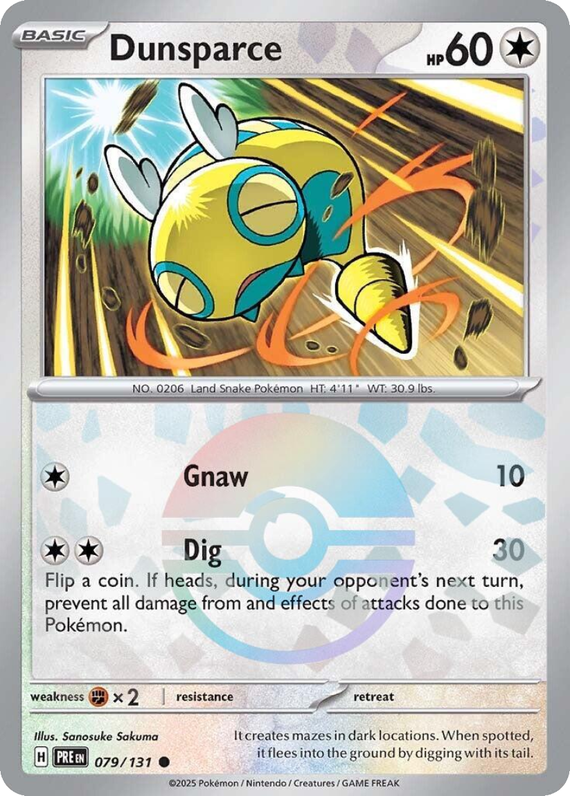 Dunsparce - PRE 079/131 (Poké Ball Reverse Holo) English Prismatic Evolutions 2025