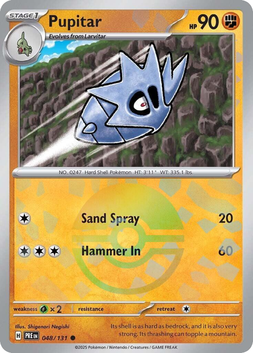 Pupitar - PRE 048/131 (Poké Ball Reverse Holo) English Prismatic Evolutions 2025