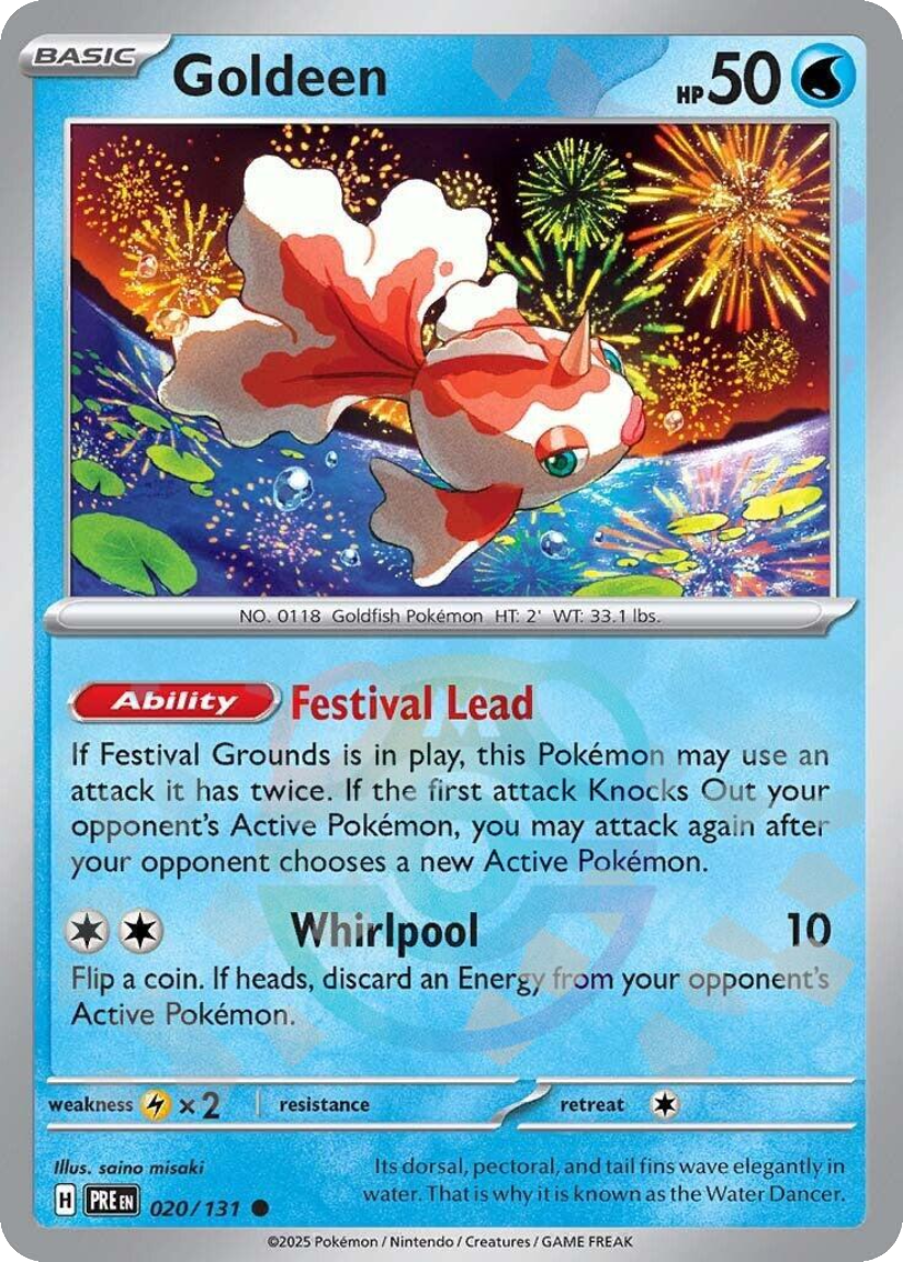 Goldeen - PRE 020/131 (Master Ball Reverse Holo) English Prismatic Evolutions 2025