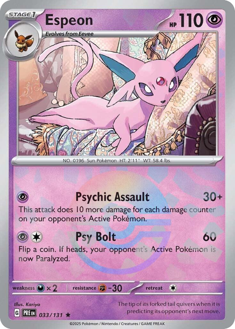 Espeon - PRE 033/131 (Poké Ball Reverse Holo) English Prismatic Evolutions 2025