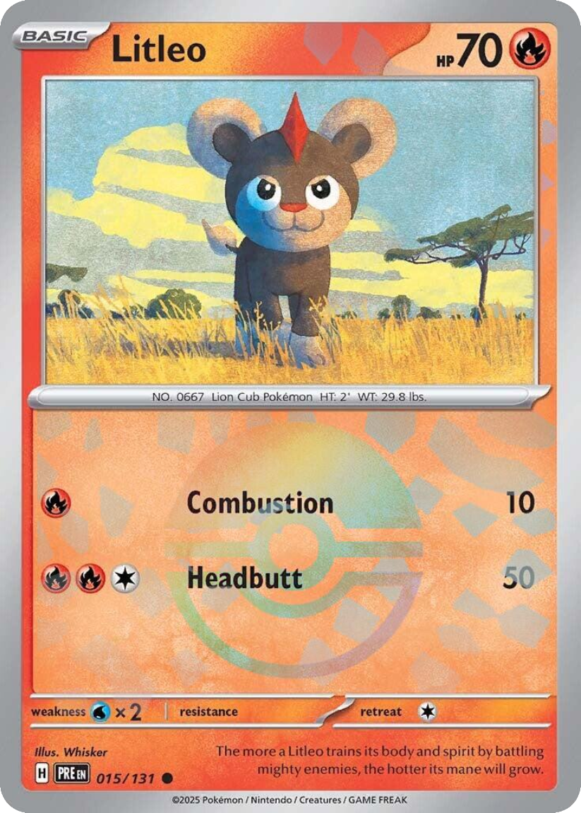 Litleo - PRE 015/131 (Poké Ball Reverse Holo) English Prismatic Evolutions 2025
