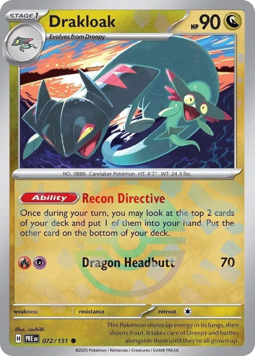Drakloak - PRE 072/131 (Poké Ball Reverse Holo) English Prismatic Evolutions 2025