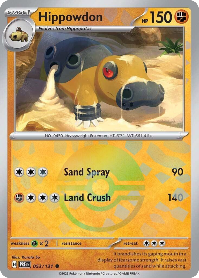 Hippowdon - PRE 053/131 (Poké Ball Reverse Holo) English Prismatic Evolutions 2025