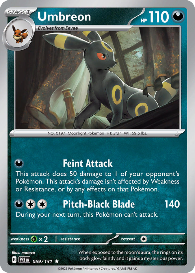 Umbreon - PRE 059/131 (Rare) English Prismatic Evolutions 2025