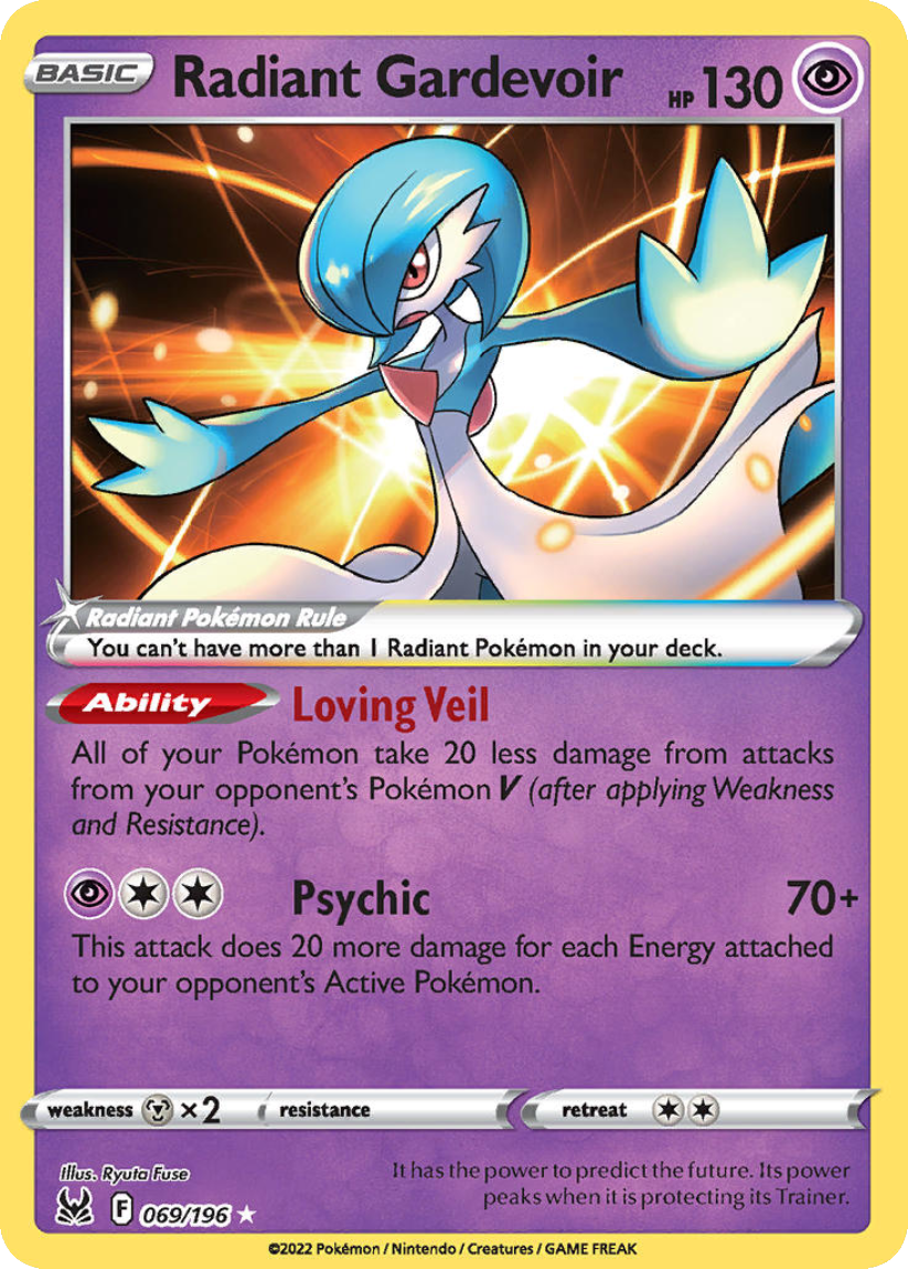 Radiant Gardevoir - LOR 069/196 (Radiant Rare) English Lost Origin 2022