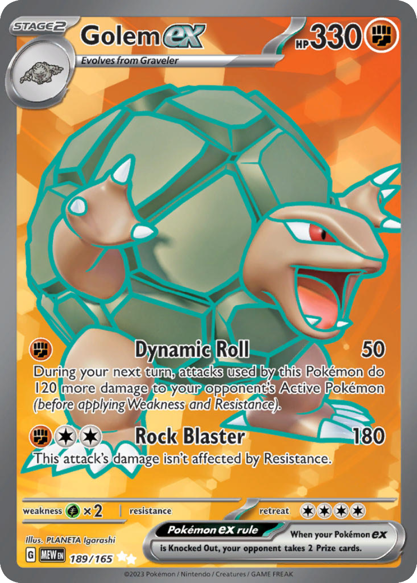 Golem ex - MEW 189/165 (Ultra Rare) English Scarlet & Violet 151 2023