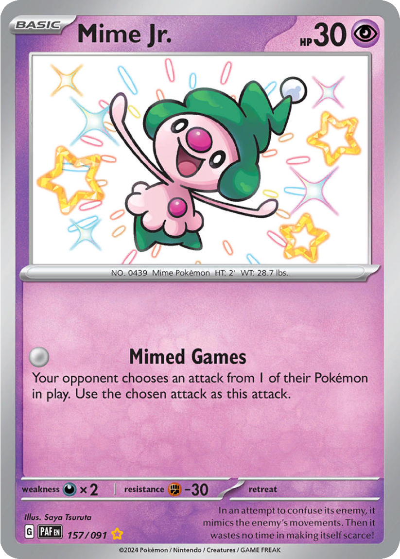Mime Jr. - PAF 157/091 (Shiny Rare) English Paldean Fates 2024