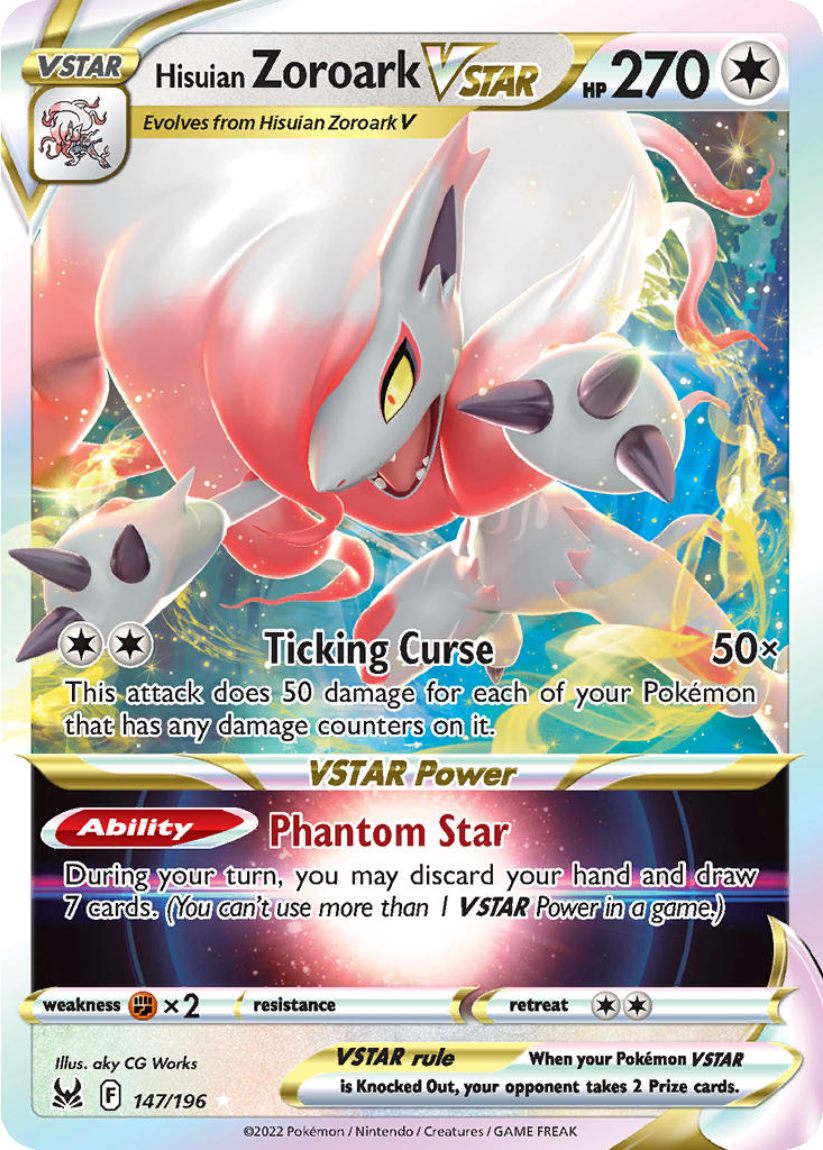 Hisuian Zoroark VSTAR - LOR 147/196 (Ultra Rare) English Lost Origin 2022