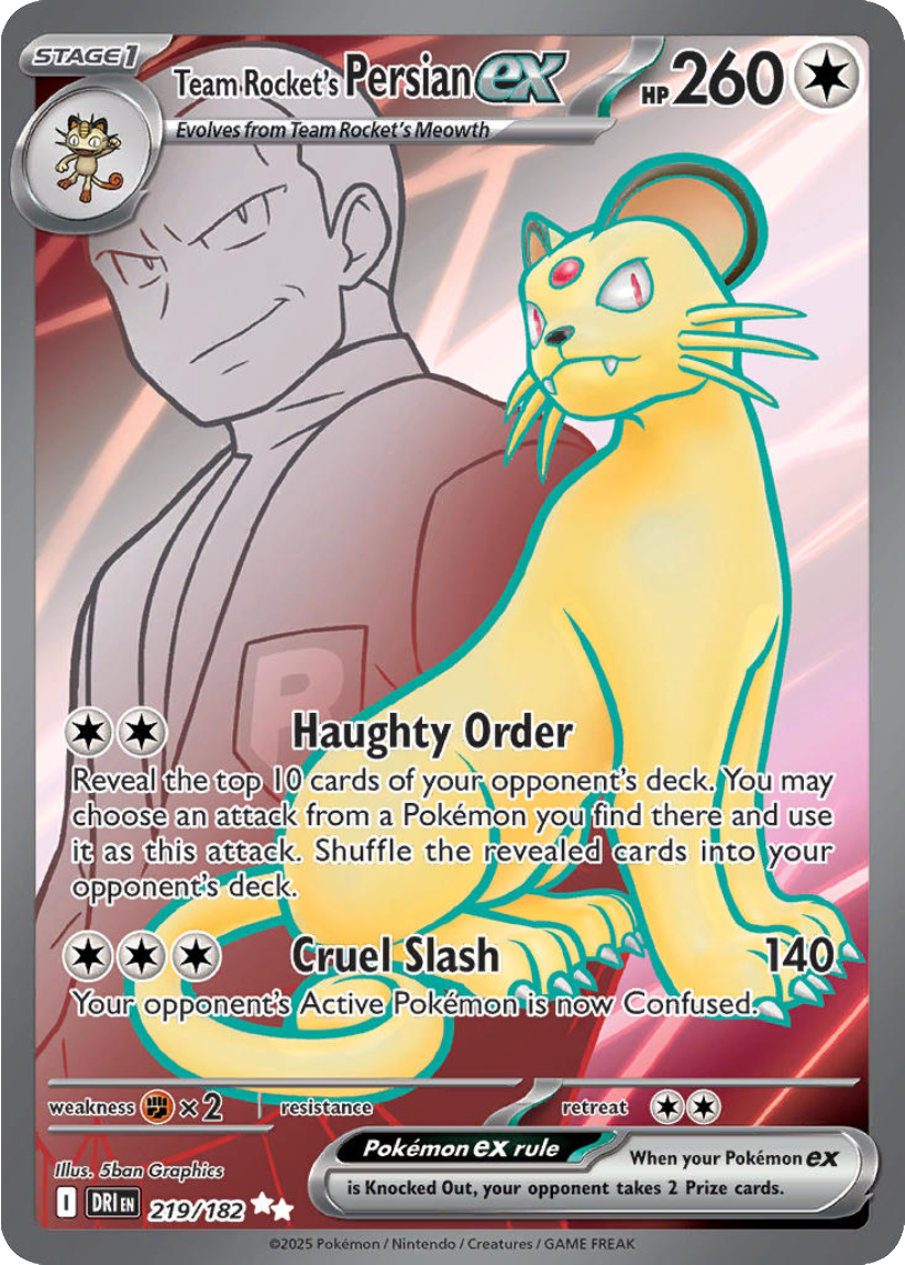 Team Rocket’s Persian ex - DRI 219/182 (Ultra Rare) English Destined Rivals 2025