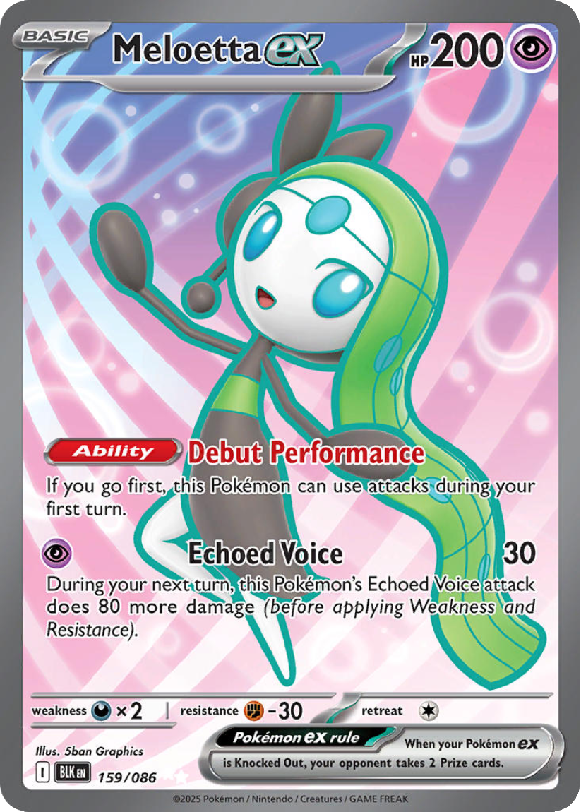 Meloetta ex - BLK 159/086 (Ultra Rare) English Black Bolt 2025