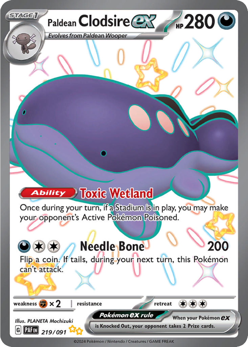 Paldean Clodsire ex - PAF 219/091 (Shiny Ultra Rare) English Paldean Fates 2024