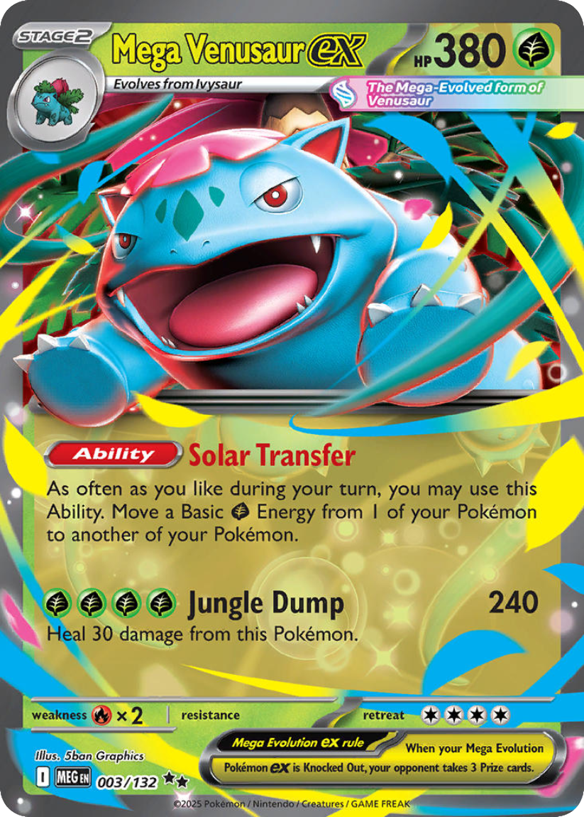 Mega Venusaur ex - MEG 003/132 (Double Rare) English Mega Evolution 2025