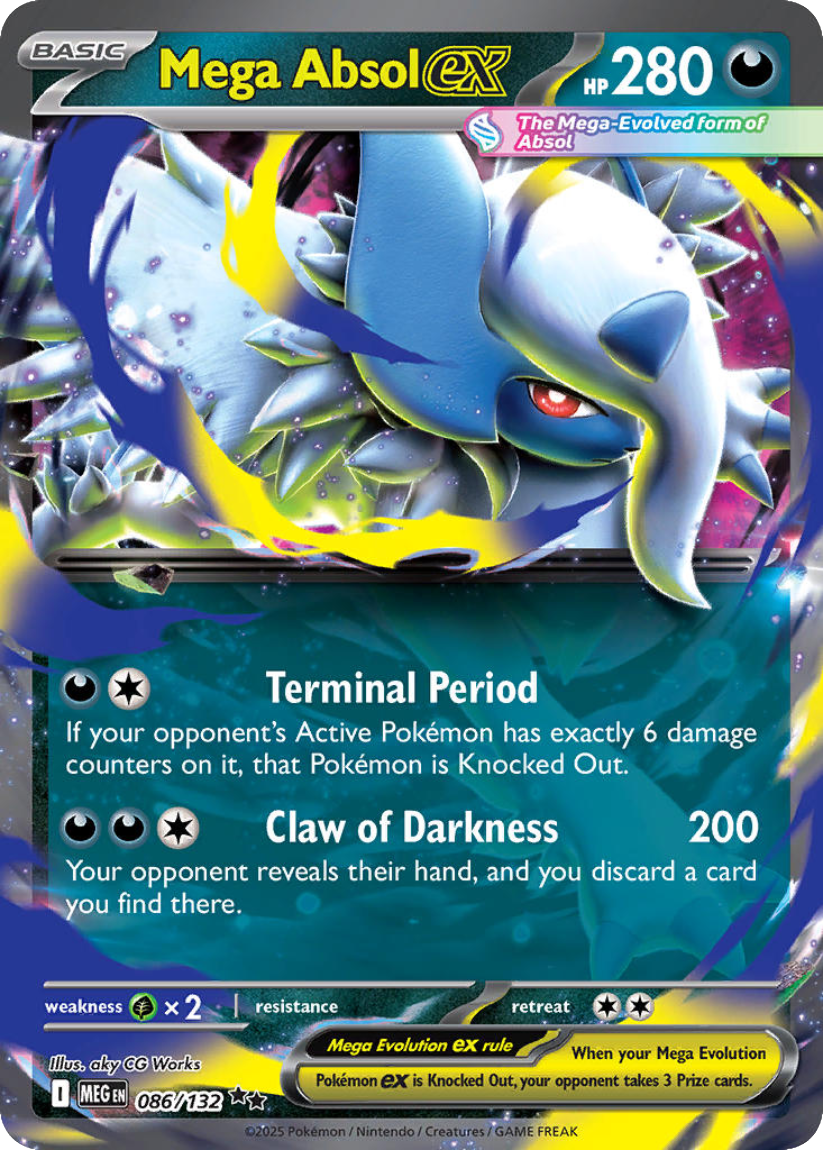 Mega Absol ex - MEG 086/132 (Double Rare) English Mega Evolution 2025