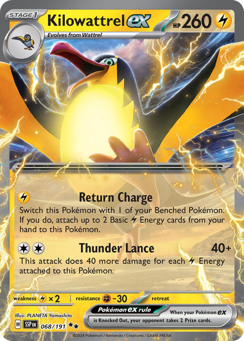 Kilowattrel ex - SSP 068/191 (Double Rare) English Surging Sparks 2024