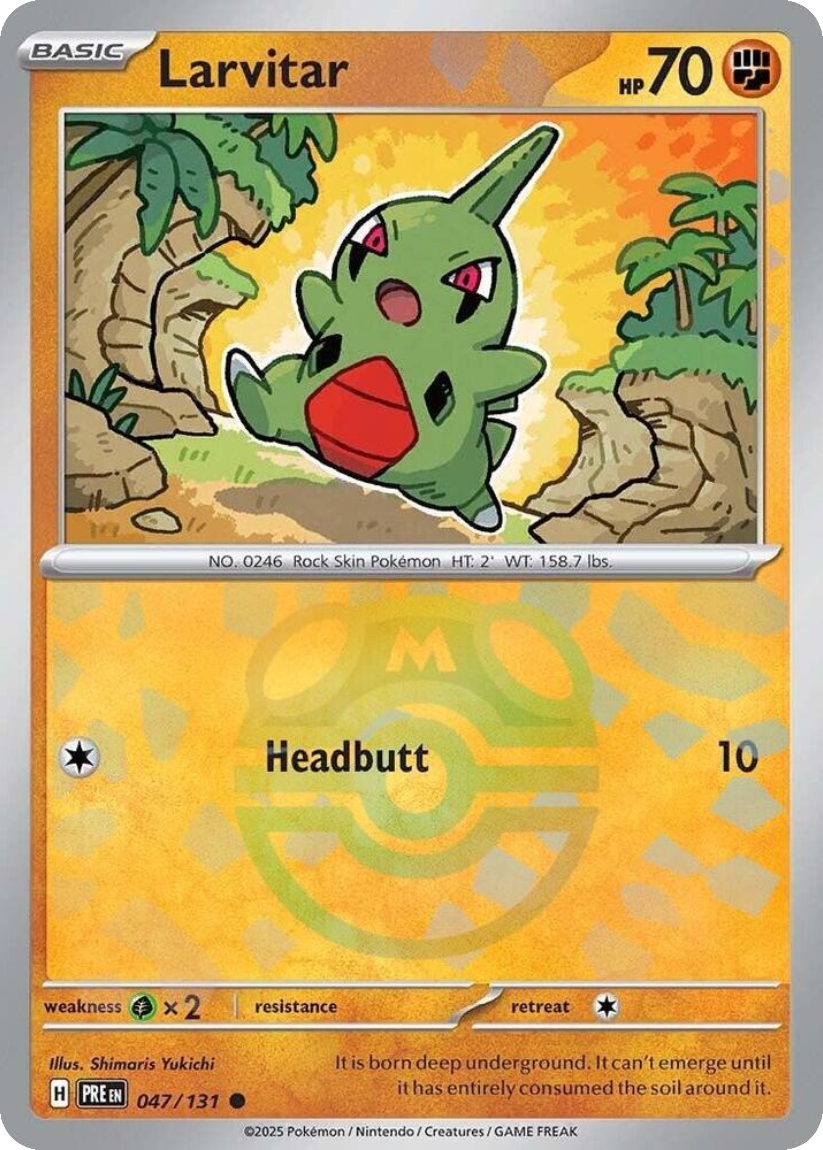 Larvitar - PRE 047/131 (Master Ball Reverse Holo) English Prismatic Evolutions 2025