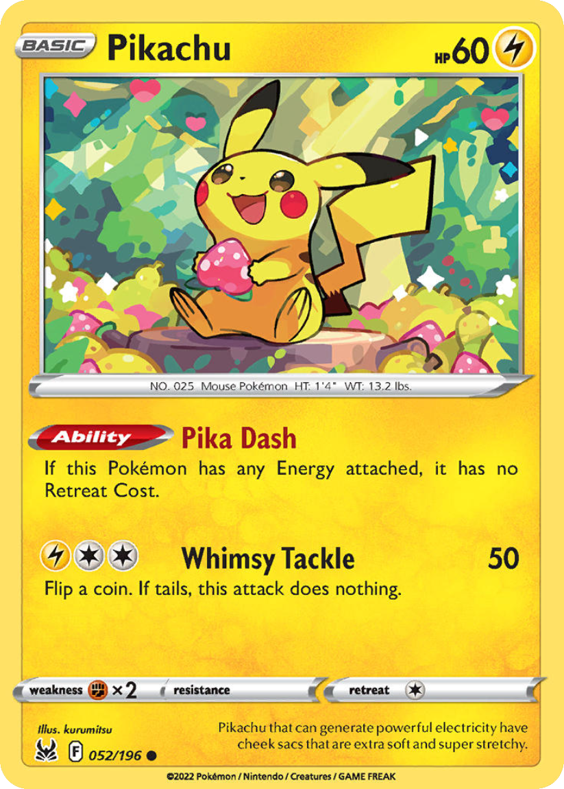 Pikachu - LOR 052/196 (Common) English Lost Origin 2022
