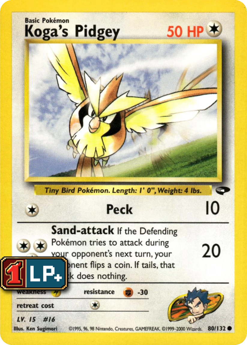 Koga's Pidgey - G2 80/132 (Common) EN Gym Challenge 2000