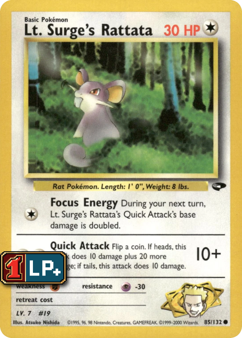 Lt. Surge's Rattata - G2 85/132 (Common) EN Gym Challenge 2000