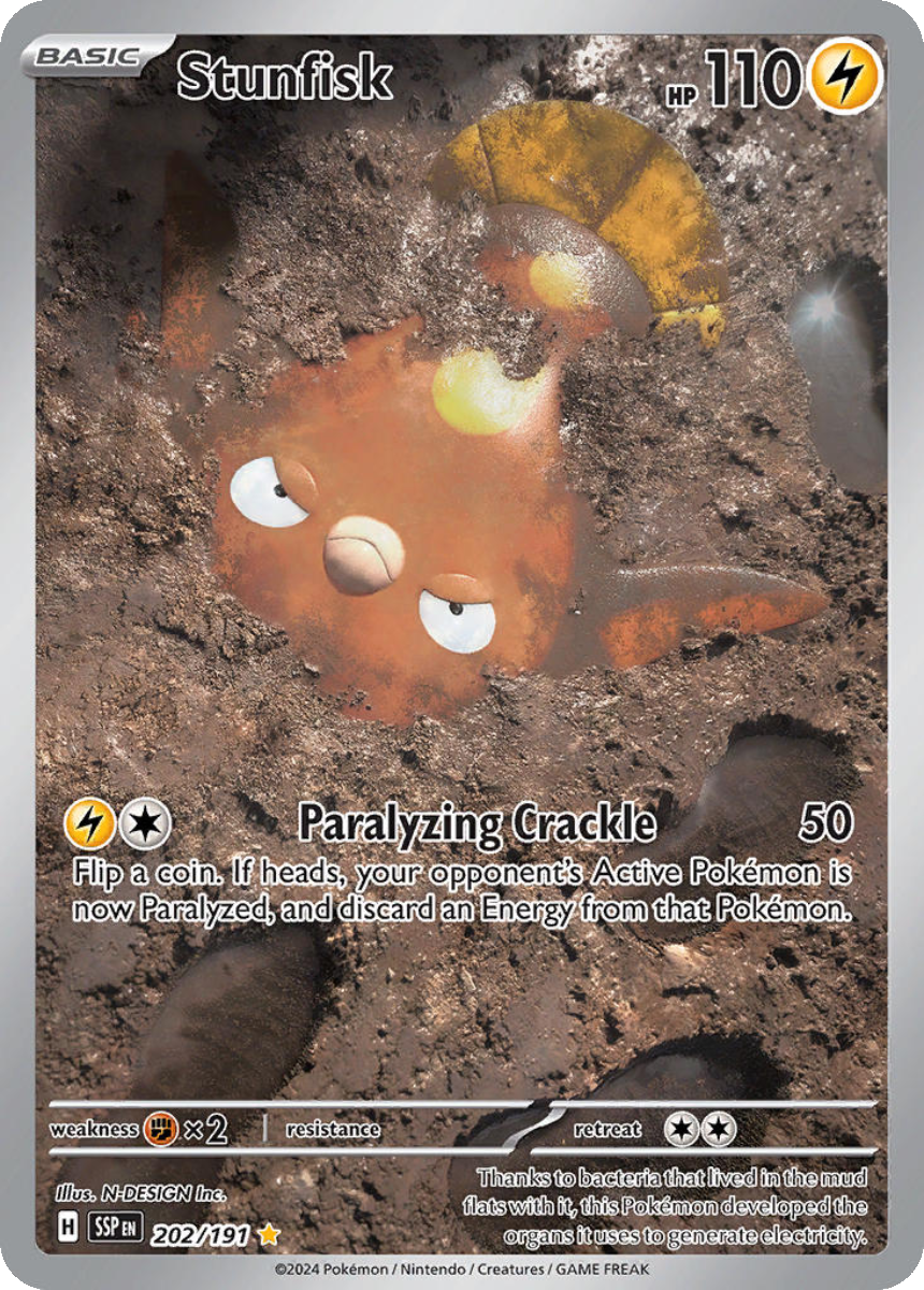 Stunfisk - SSP 202/191 (Illustration Rare) English Surging Sparks 2024