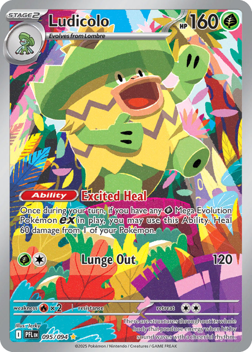 Ludicolo - PFL 095/094 (Illustration Rare) English Phantasmal Flames 2025