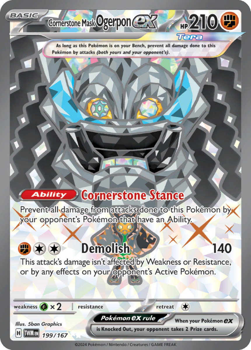 Cornerstone Mask Ogerpon ex - TWM 199/167 (Ultra Rare) English Twilight Masquerade 2024