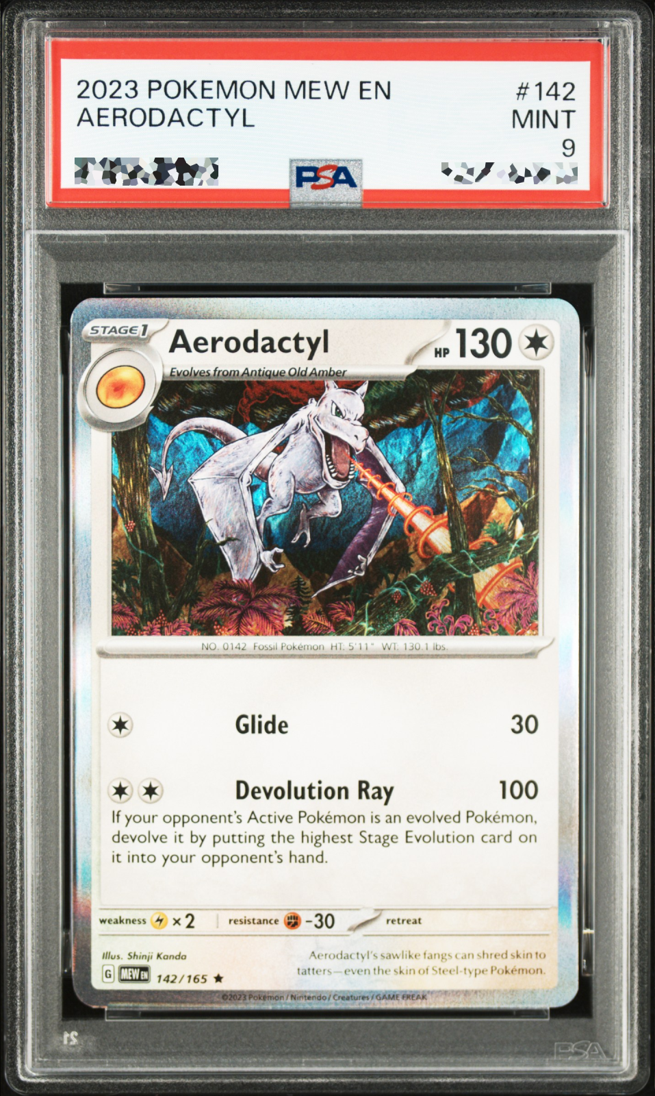 Aerodactyl - MEW 142/165 (Rare) English Scarlet & Violet 151 2023