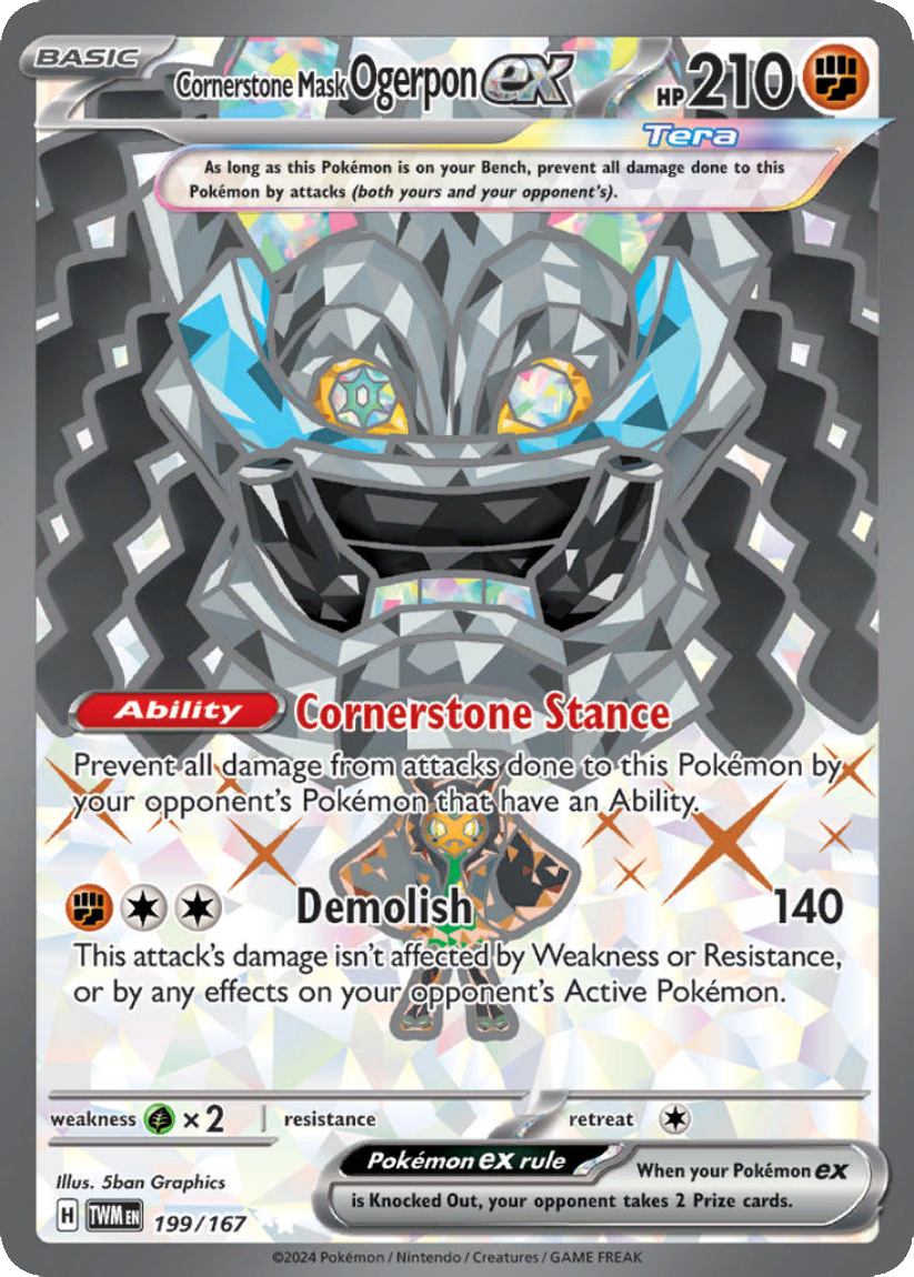Cornerstone Mask Ogerpon ex - TWM 199/167 (Ultra Rare) EN Twilight Masquerade 2024