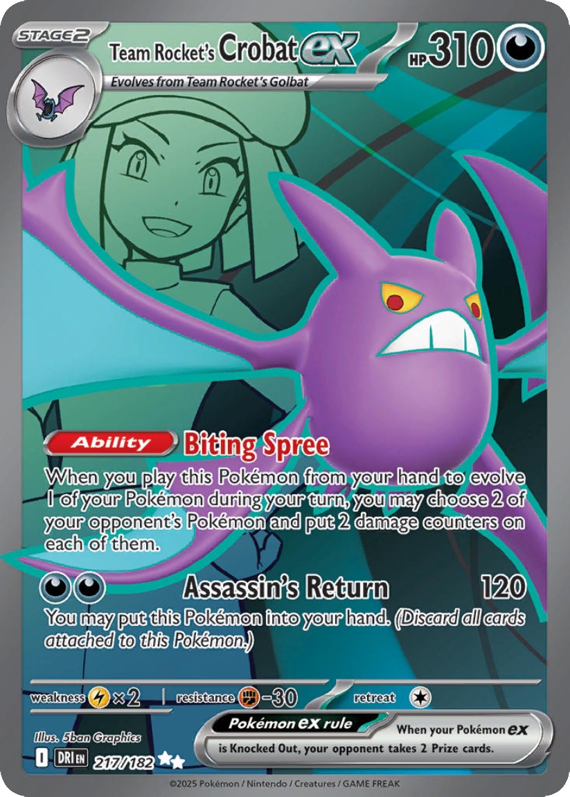 Team Rocket’s Crobat ex - DRI 217/182 (Ultra Rare) EN Destined Rivals 2025