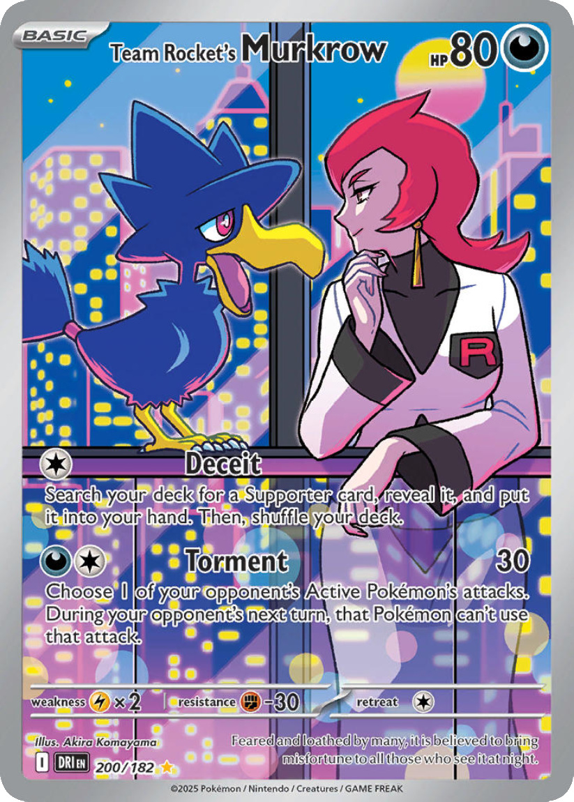 Team Rocket’s Murkrow - DRI 200/182 (Illustration Rare) English Destined Rivals 2025